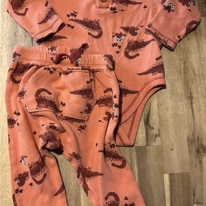 Old Navy Kids Matching Set in Orange with Dinosaur Print